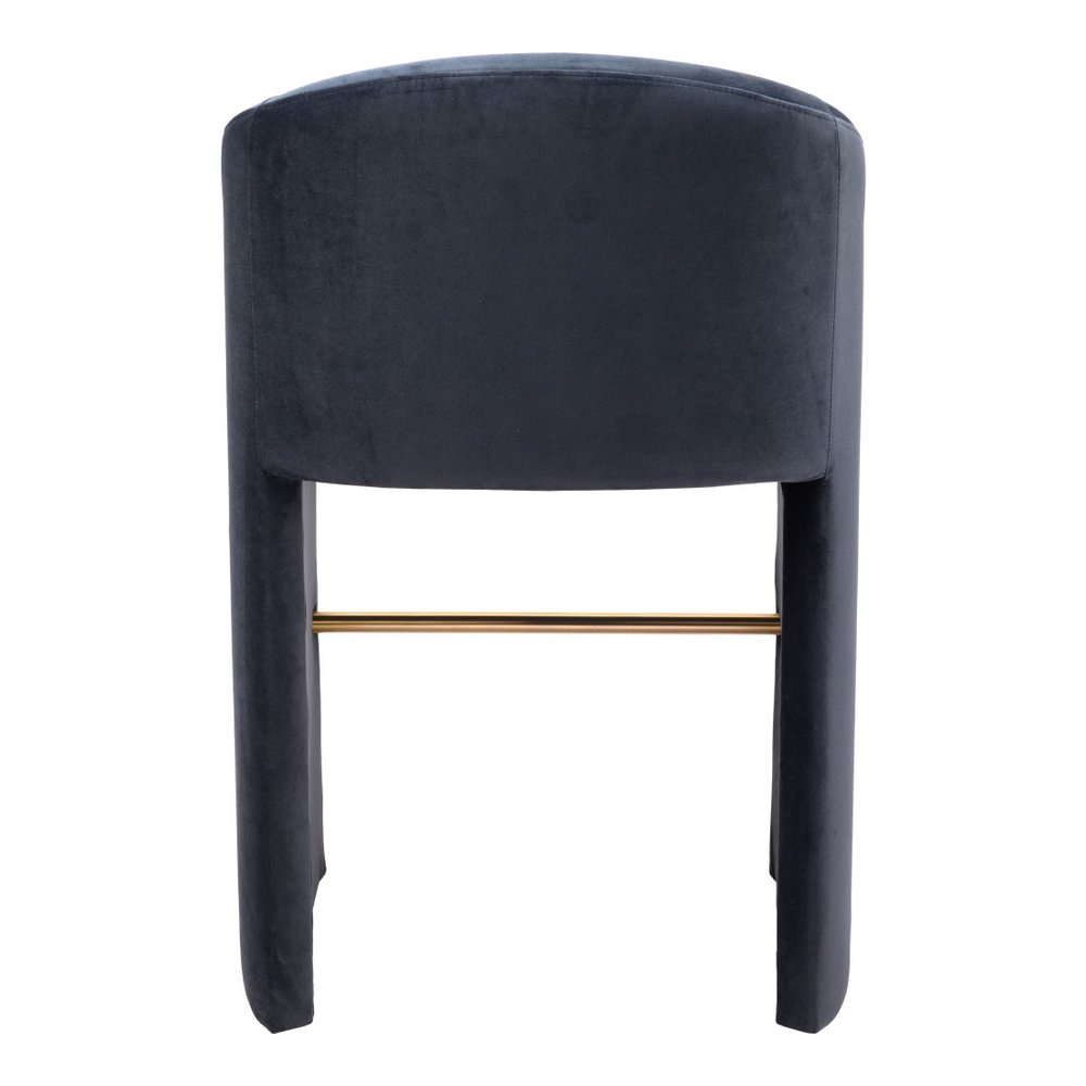 30" Gray And Gold Velvet And Fabric And Steel Low Back Bar Height Bar Chair HomeRoots