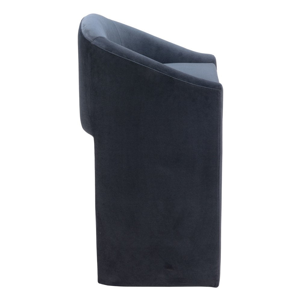 30" Gray And Gold Velvet And Fabric And Steel Low Back Bar Height Bar Chair HomeRoots