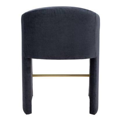 26" Gray And Gold Velvet And Steel Counter Height Bar Chair HomeRoots