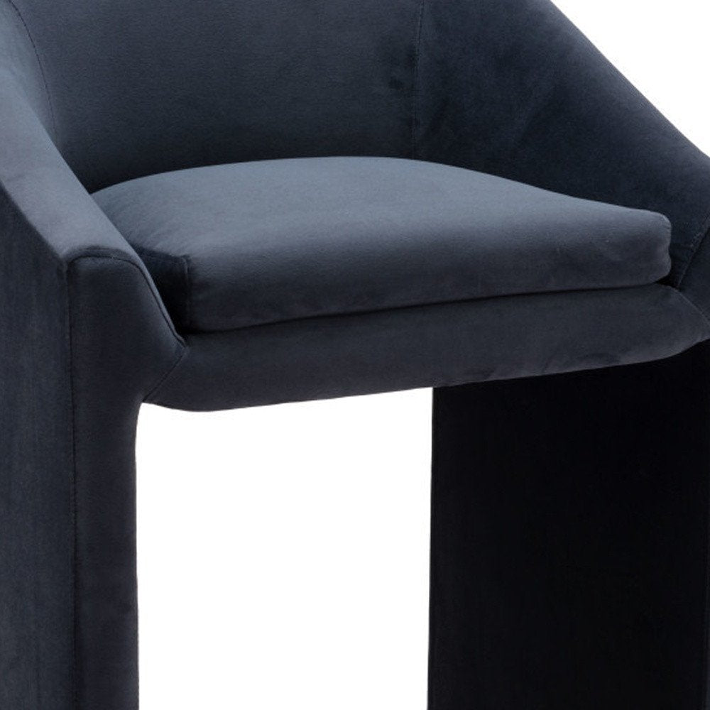 26" Gray And Gold Velvet And Steel Counter Height Bar Chair HomeRoots