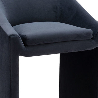 26" Gray And Gold Velvet And Steel Counter Height Bar Chair HomeRoots