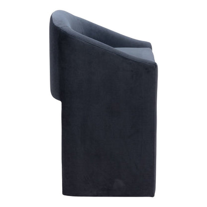 26" Gray And Gold Velvet And Steel Counter Height Bar Chair HomeRoots
