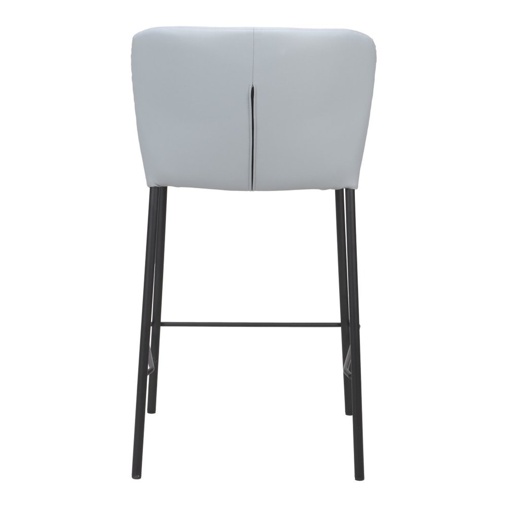 Set of Two 26" Gray And Black Faux Leather And Fabric And Steel Counter Height Bar Chairs HomeRoots