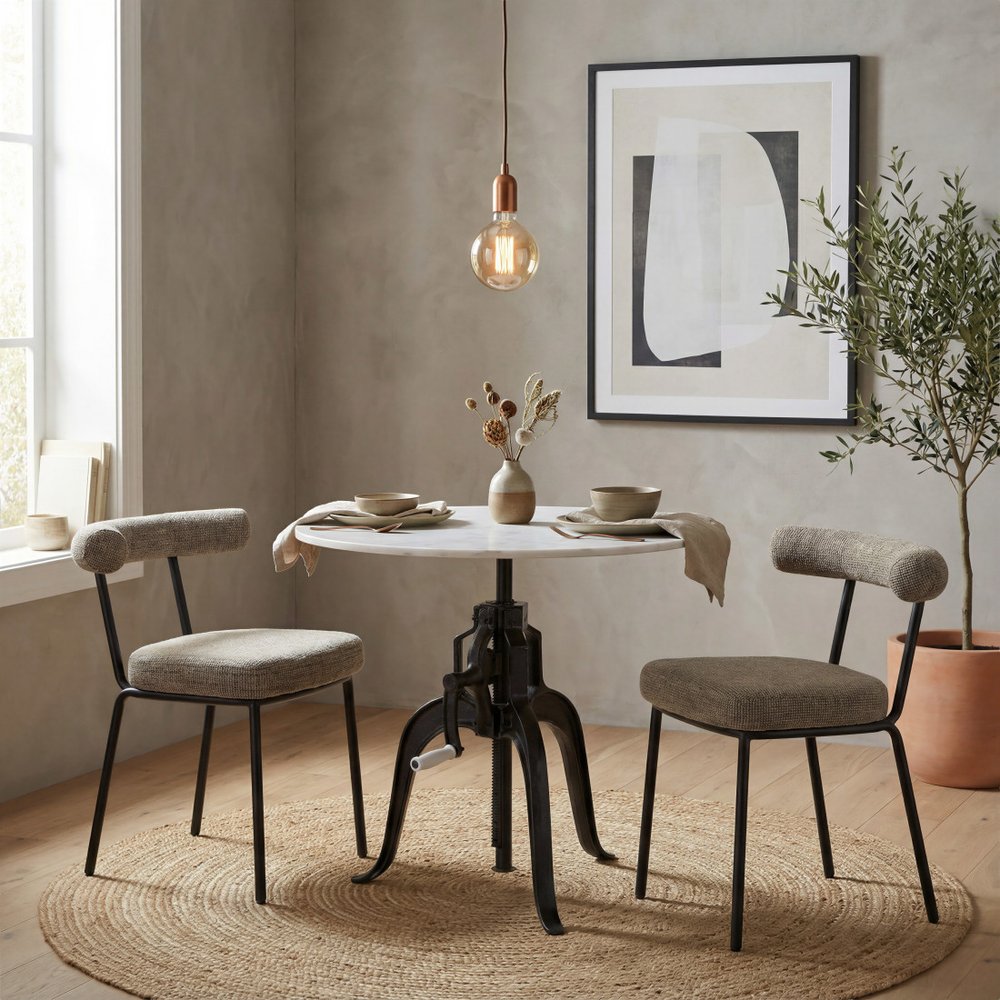 Set of Two Green and Black Upholstered Chenille Open Back Dining Side Chairs HomeRoots