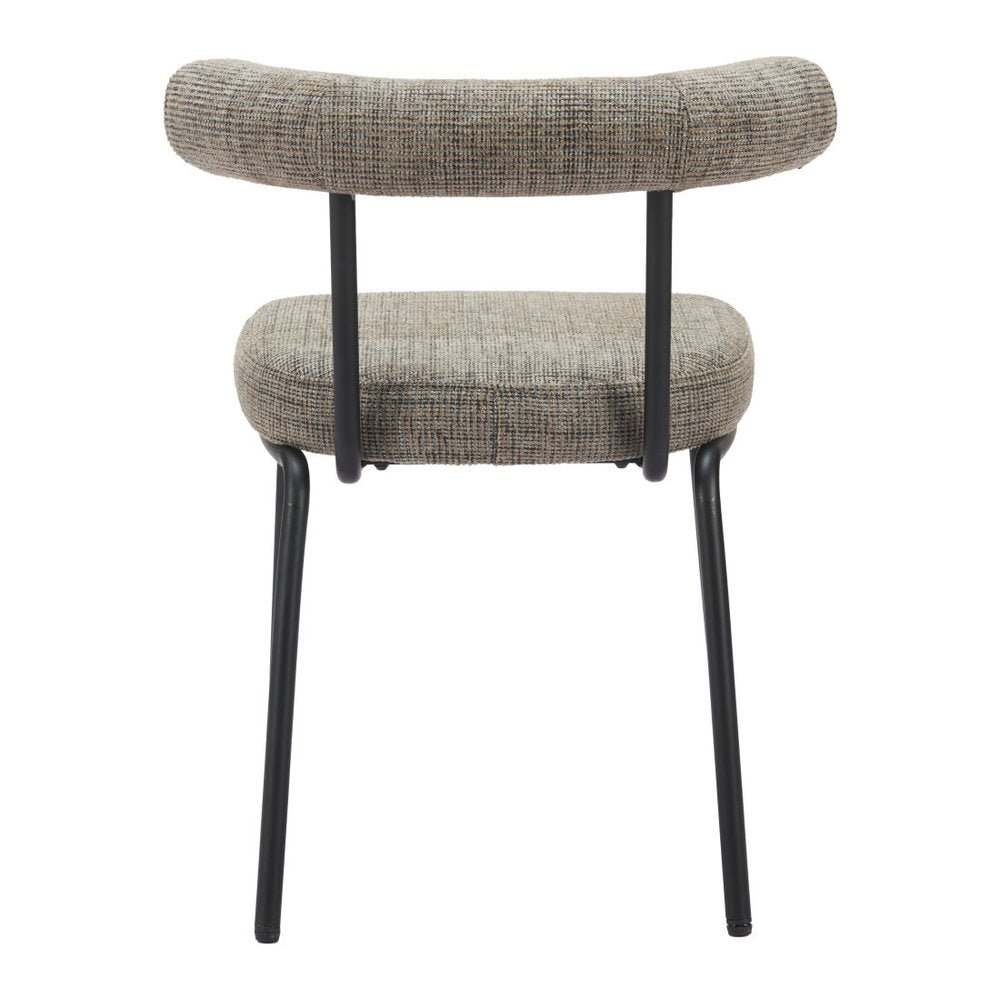 Set of Two Green and Black Upholstered Chenille Open Back Dining Side Chairs HomeRoots
