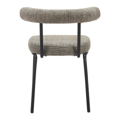 Set of Two Green and Black Upholstered Chenille Open Back Dining Side Chairs HomeRoots
