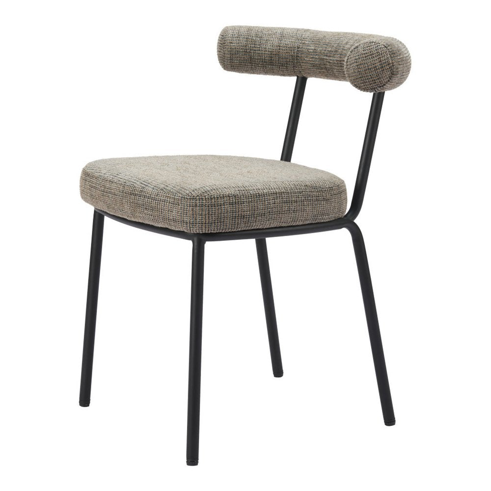 Set of Two Green and Black Upholstered Chenille Open Back Dining Side Chairs HomeRoots