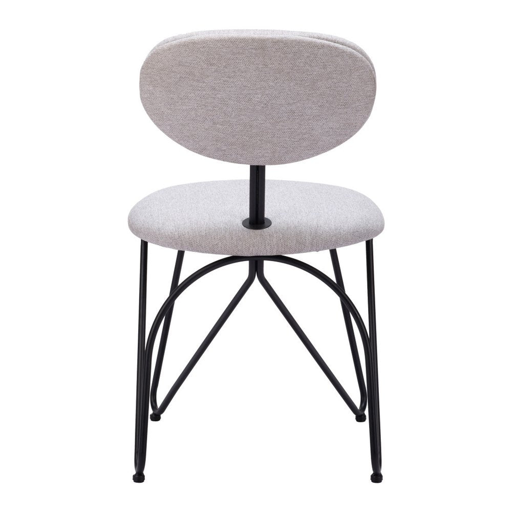 Set of Two Light Gray And Black Upholstery And Steel Dining Side Chairs — view 7