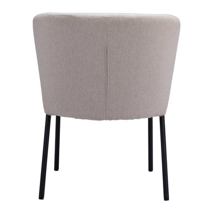 Set of Two Cream And Black Tufted Upholstery And Steel Dining Side Chairs HomeRoots