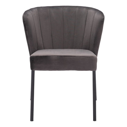 Set of Two Cream And Black Tufted Upholstery And Steel Dining Side Chairs HomeRoots