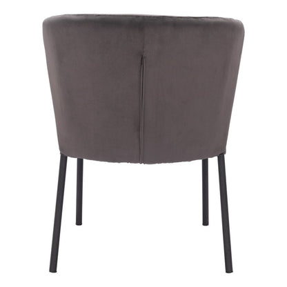Set of Two Cream And Black Tufted Upholstery And Steel Dining Side Chairs HomeRoots