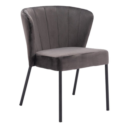 Set of Two Cream And Black Tufted Upholstery And Steel Dining Side Chairs HomeRoots