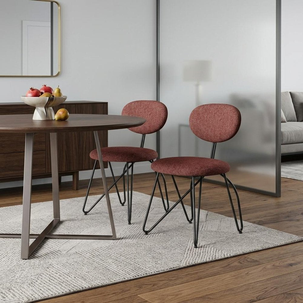 Set of Two Light Gray And Black Upholstery And Steel Dining Side Chairs HomeRoots