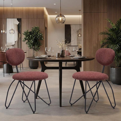 Set of Two Light Gray And Black Upholstery And Steel Dining Side Chairs HomeRoots