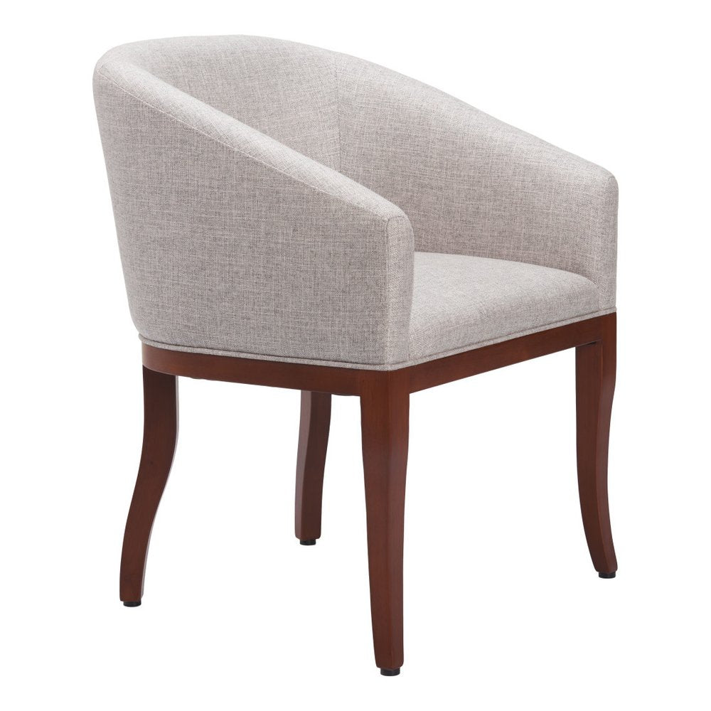 Gray And Brown Upholstery And Wood Dining Arm Chair HomeRoots