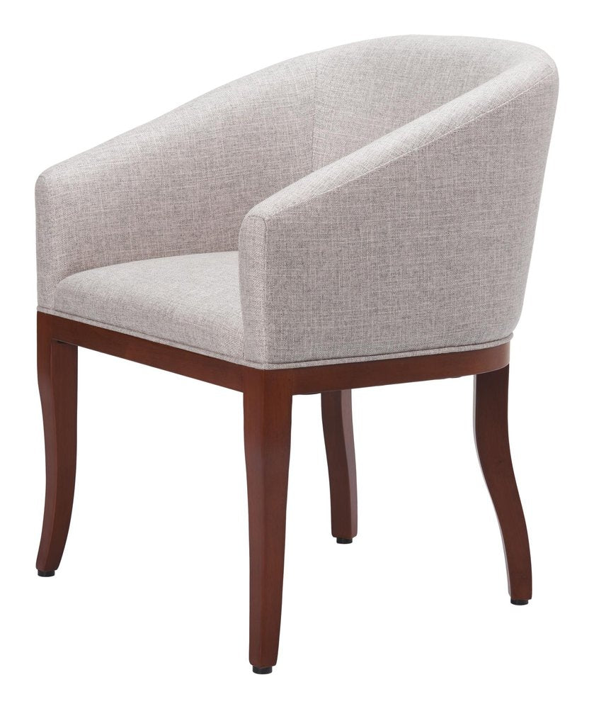 Gray And Brown Upholstery And Wood Dining Arm Chair HomeRoots