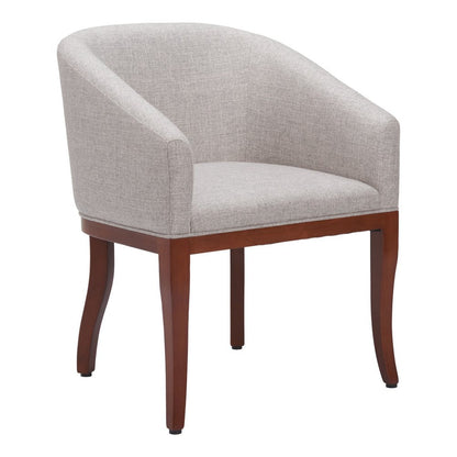 Gray And Brown Upholstery And Wood Dining Arm Chair HomeRoots
