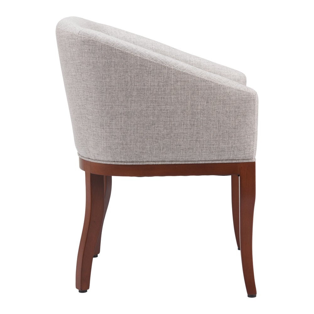 Gray And Brown Upholstery And Wood Dining Arm Chair HomeRoots