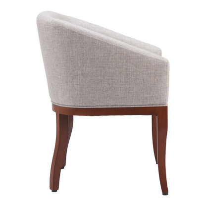 Gray And Brown Upholstery And Wood Dining Arm Chair HomeRoots