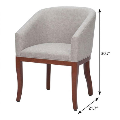 Gray And Brown Upholstery And Wood Dining Arm Chair HomeRoots