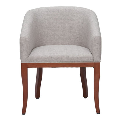 Gray And Brown Upholstery And Wood Dining Arm Chair HomeRoots