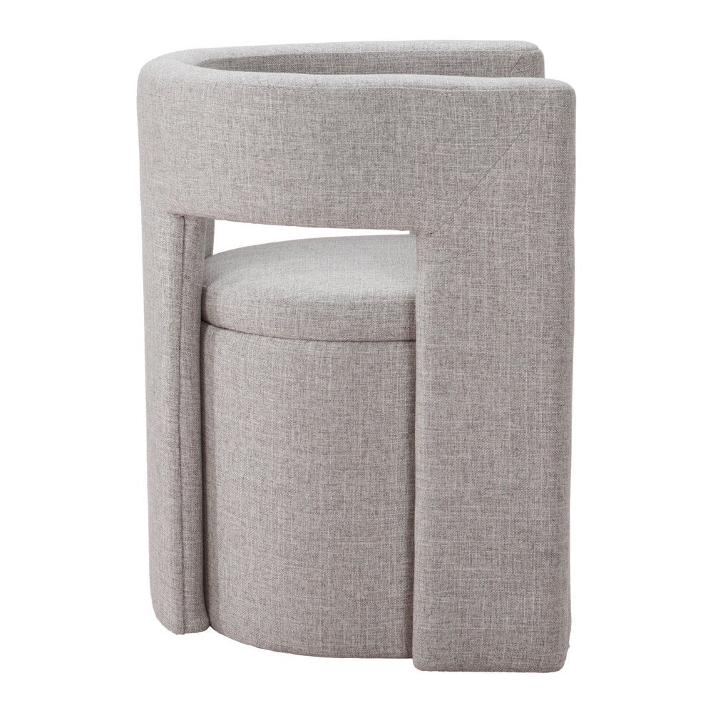 Gray Upholstery Open Back Dining Arm Chair HomeRoots