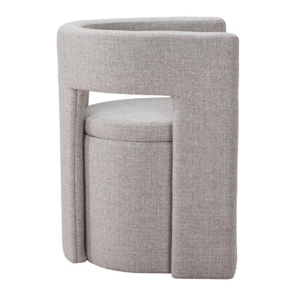 Gray Upholstery Open Back Dining Arm Chair HomeRoots