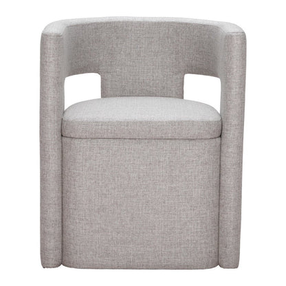 Gray Upholstery Open Back Dining Arm Chair HomeRoots