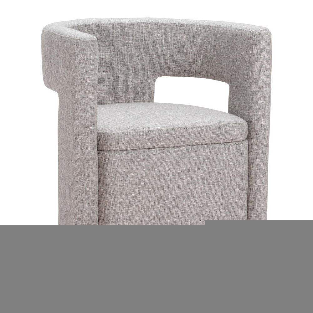 Gray Upholstery Open Back Dining Arm Chair HomeRoots