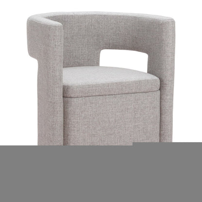 Gray Upholstery Open Back Dining Arm Chair HomeRoots