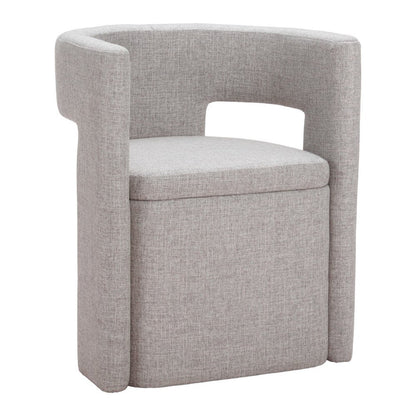 Gray Upholstery Open Back Dining Arm Chair HomeRoots