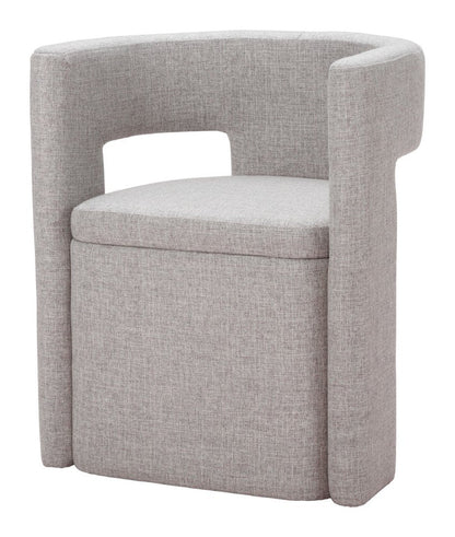 Gray Upholstery Open Back Dining Arm Chair HomeRoots