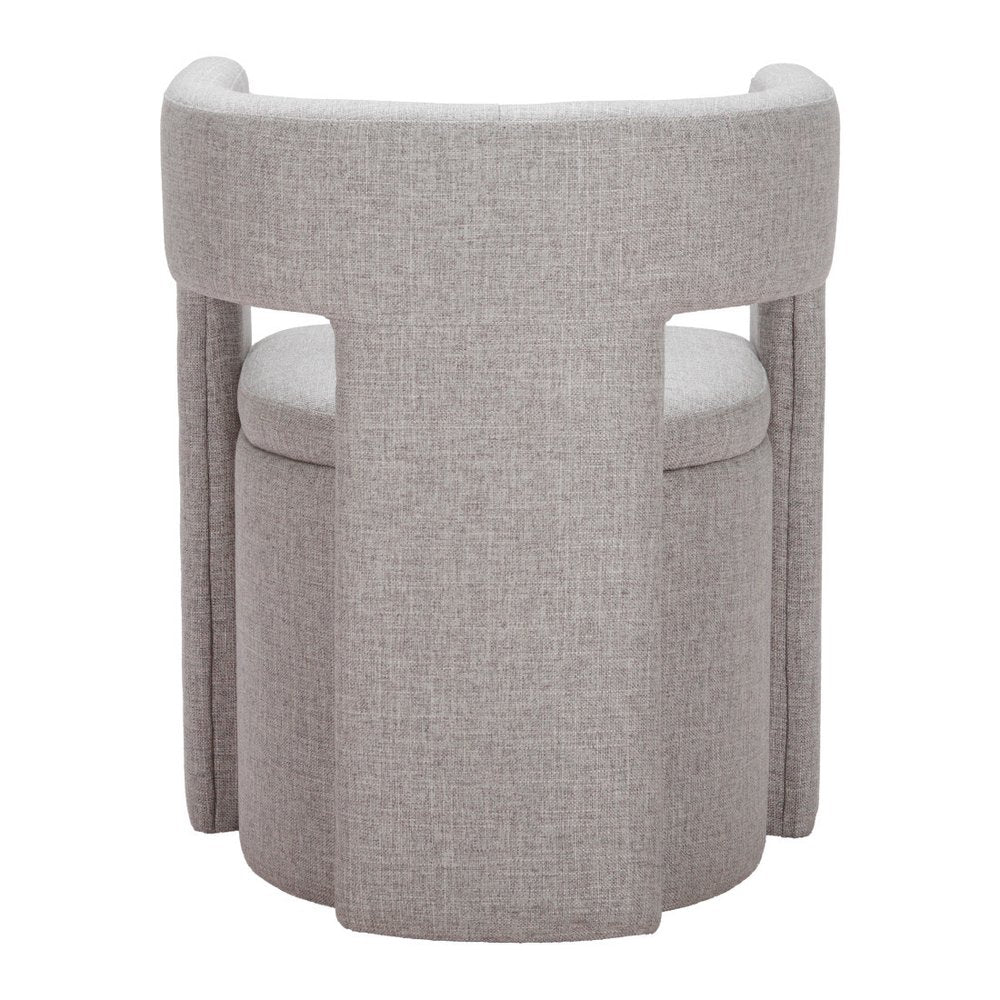 Gray Upholstery Open Back Dining Arm Chair HomeRoots