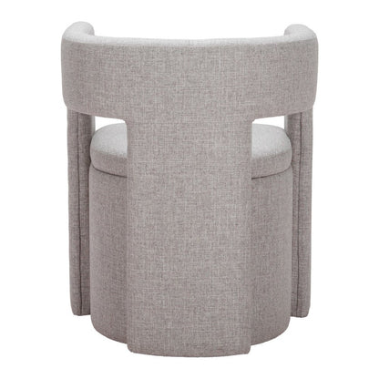 Gray Upholstery Open Back Dining Arm Chair HomeRoots