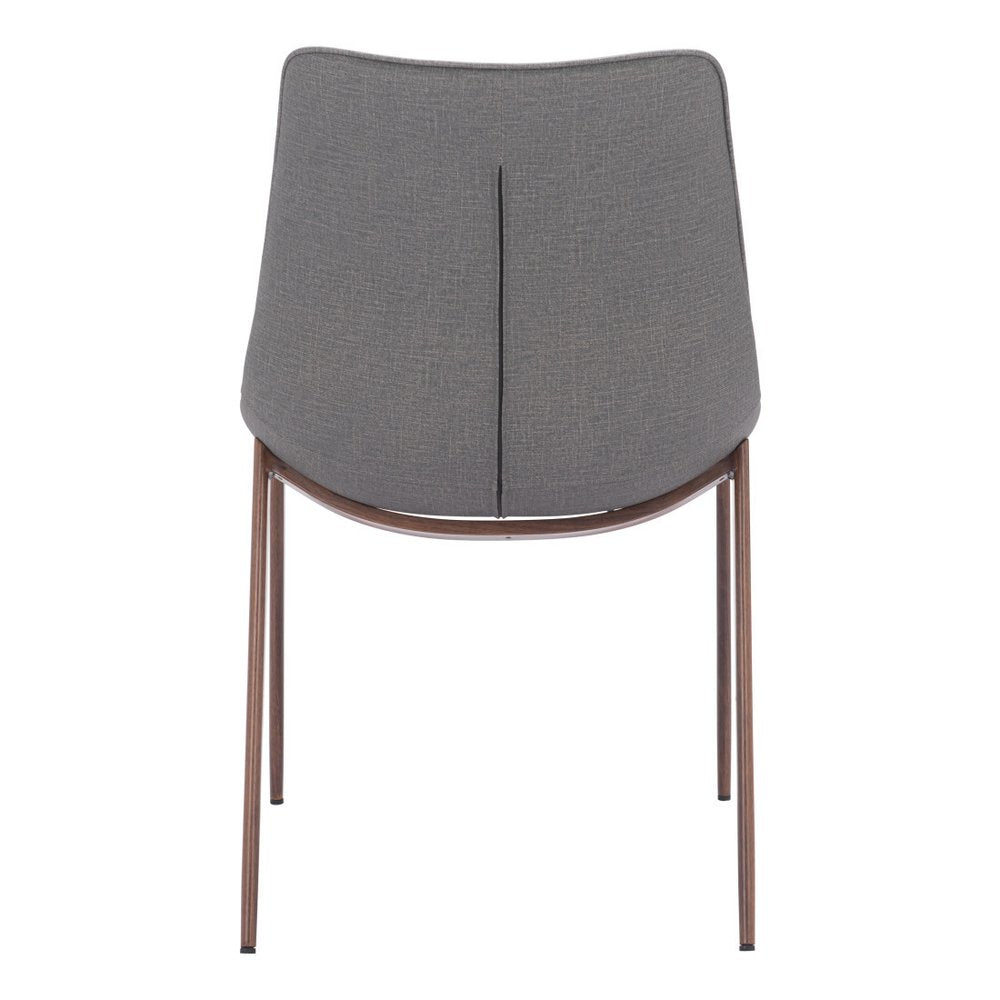 Set of Two Gray and Brown Faux Leather Dining Side Chairs HomeRoots