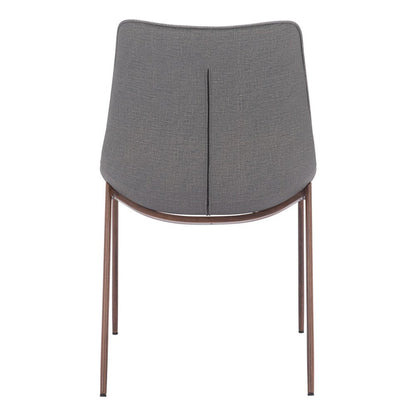 Set of Two Gray and Brown Faux Leather Dining Side Chairs HomeRoots