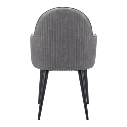 Gray and Black Faux Leather Dining Arm Chair HomeRoots