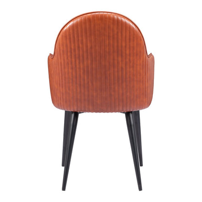 Brown and Black Faux Leather Dining Arm Chair HomeRoots