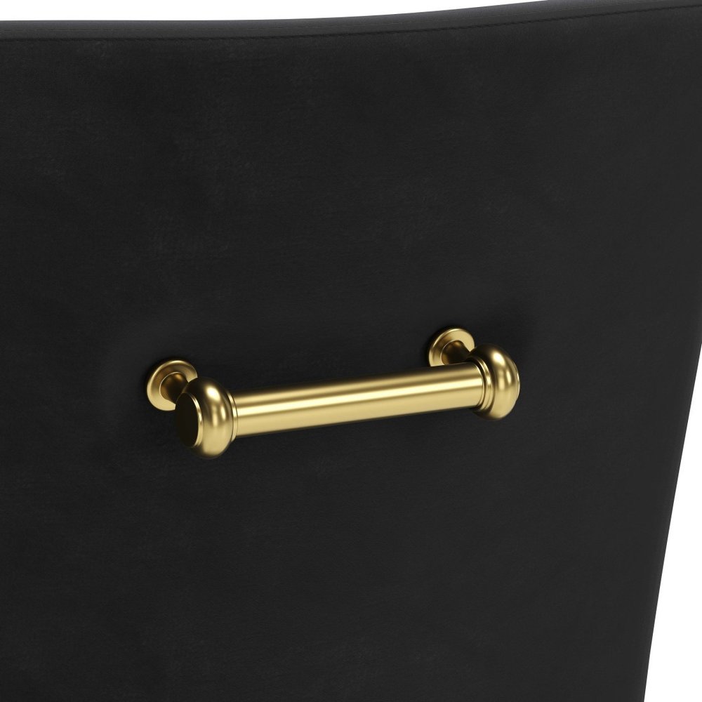 Black And Gold Velvet And Steel Dining Arm Chair — view 8