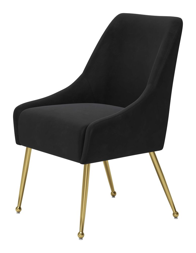 Black And Gold Velvet And Steel Dining Arm Chair — view 10