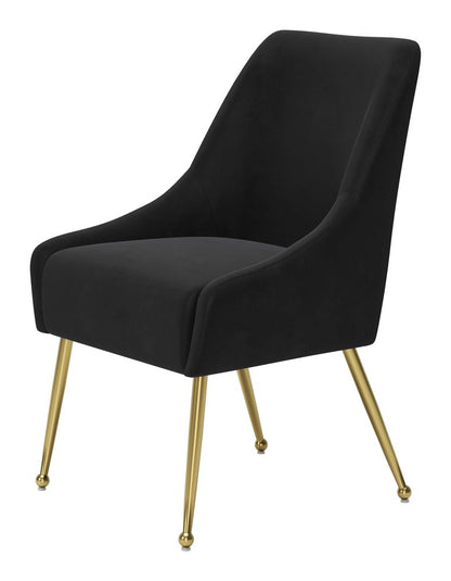 Black And Gold Velvet And Steel Dining Arm Chair HomeRoots