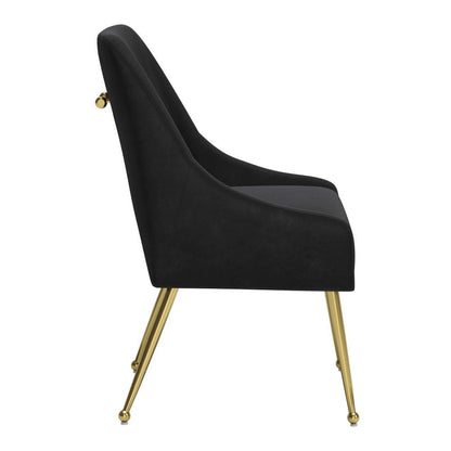 Black And Gold Velvet And Steel Dining Arm Chair HomeRoots
