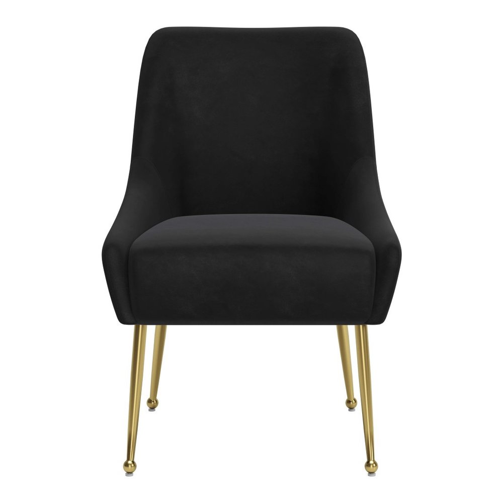 Black And Gold Velvet And Steel Dining Arm Chair HomeRoots