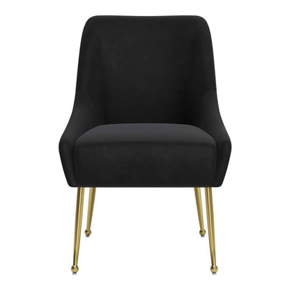 Black And Gold Velvet And Steel Dining Arm Chair HomeRoots