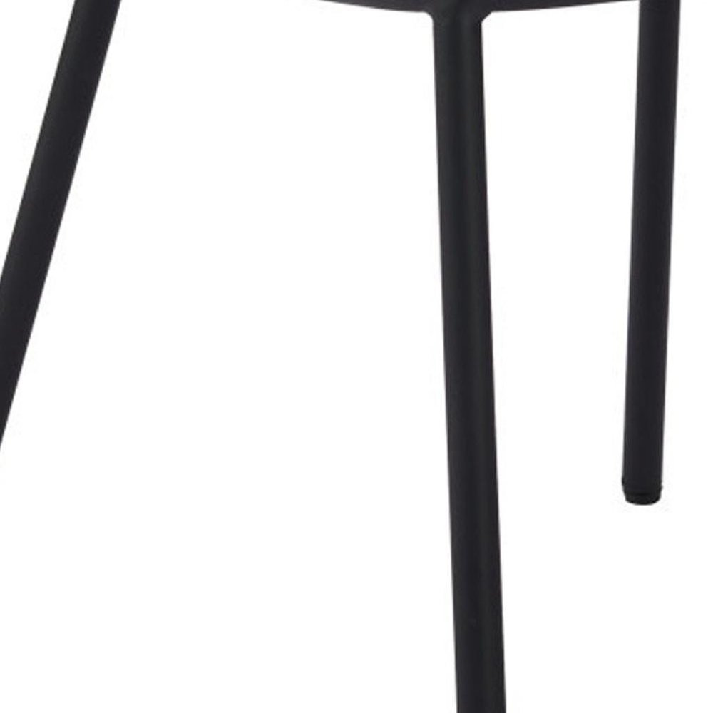 Ivory And Black Faux Shearling And Wood And Steel Dining Arm Chair — view 8