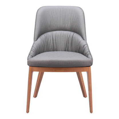 Set of Two Gray and Brown Faux Leather Dining Side Chairs HomeRoots
