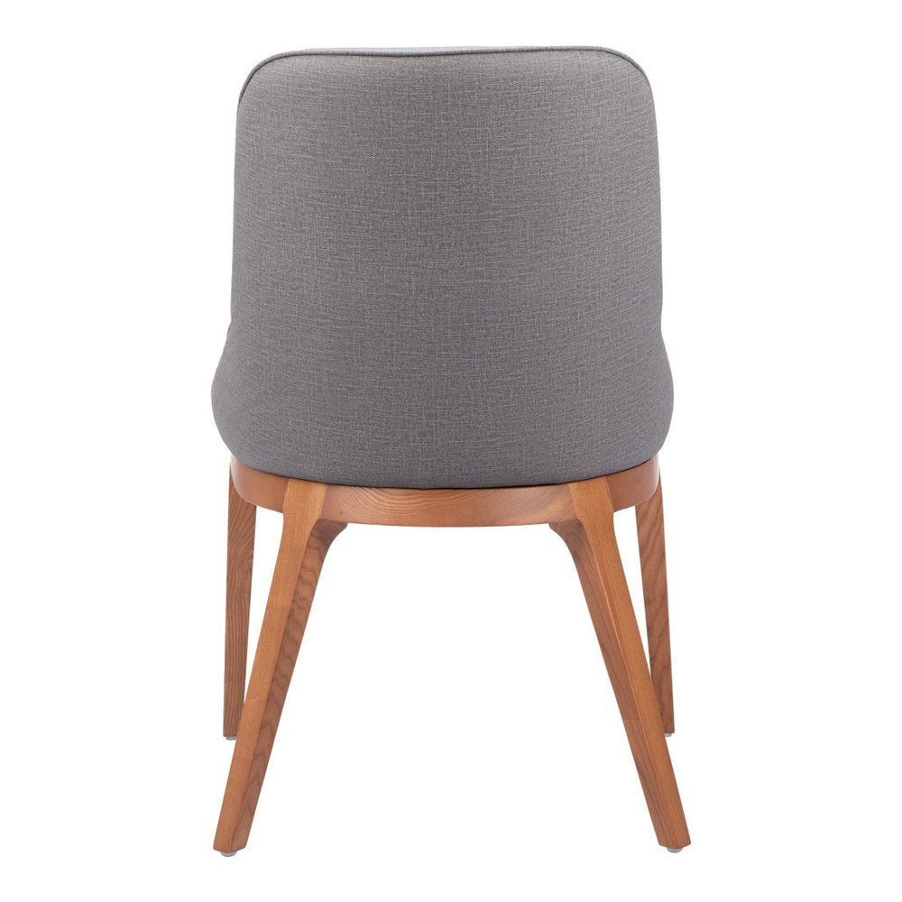 Set of Two Gray and Brown Faux Leather Dining Side Chairs HomeRoots