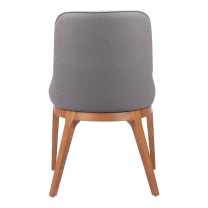 Set of Two Gray and Brown Faux Leather Dining Side Chairs HomeRoots