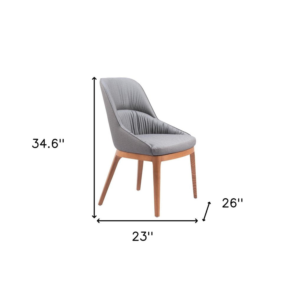 Set of Two Gray and Brown Faux Leather Dining Side Chairs HomeRoots