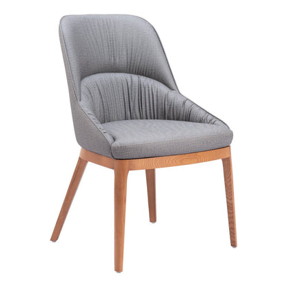 Set of Two Gray and Brown Faux Leather Dining Side Chairs HomeRoots